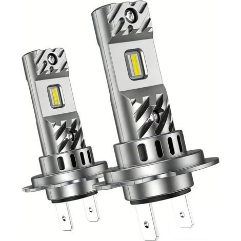 H7 LED Ampoules améliorées. 1:1 Mini Design 6500K Cool White Light. 22000LM 500% Ultra Bright. 60000+ heures de durée de vie. Pas d'adaptateur nécessaire. Lot de 2. no ventilateur (1/5)