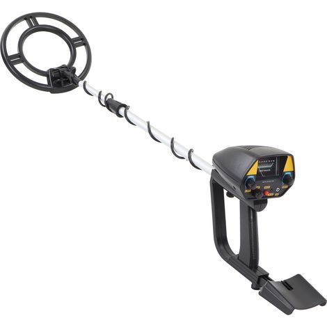 Detector de metales profesional para todo terreno con percha telescópica de metal, bobina de búsqueda larga, 4 modos de detección e identificación clara de la cible (1/5)