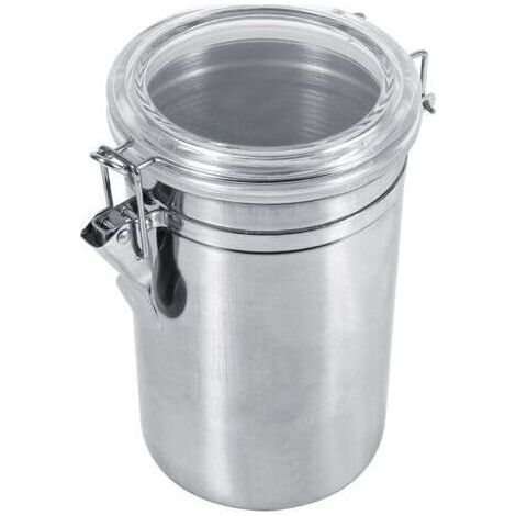 Boîte de conservation alimentaire de cuisine en acier inoxydable, bouteille, pot à sucre, thé, café en grains (XL) (1/5)