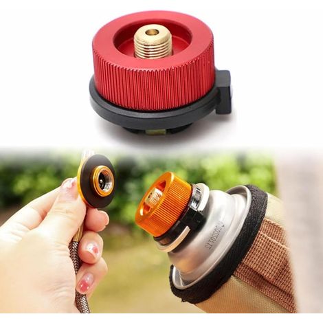 Lntyq Adaptateur de bouteille de gaz, adaptateur de bouteille de gaz de type buse, adaptateur de bouteille de gaz, convertisseur de gaz, adaptateur de bouteille de gaz, pour le four de camping, rouge