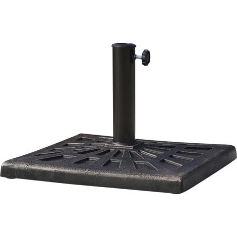 15kg Resin Durable Patterned Colophony Garden Patio Square Umbrella Stand Base Stand Bronze