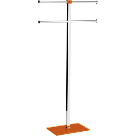 Piantana portasciugamani acciaio inox e resine termoplastiche serie Rainbow Gedy RA31 Arancio Trasparente