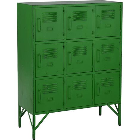 Commode 9 Portes en Métal "Pulgar" 113cm Vert (1/5)
