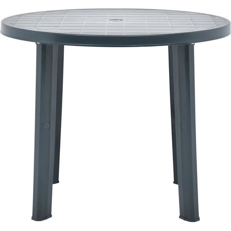 Maison Exclusive - Mesa de jardín de plástico verde 89 cm (1/5)