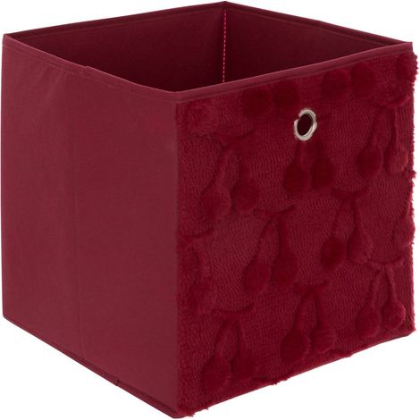 Panier de rangement Fraci 30x30cm Rouge Motifs Cerises - Atmosphera créateur d'intérieur (1/5)
