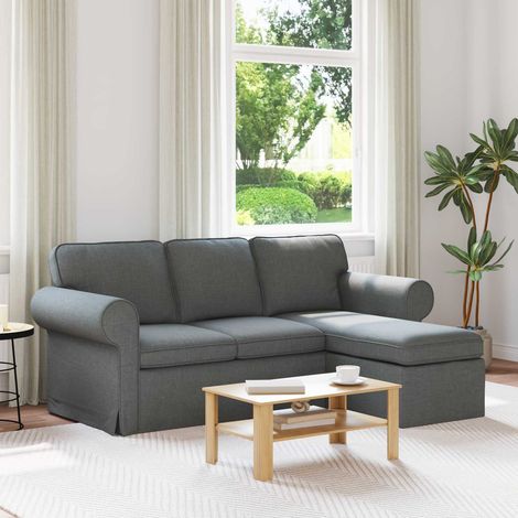 Sofa Dunkelgrau 195 x 138 x 80 cm Stoff (1/5)