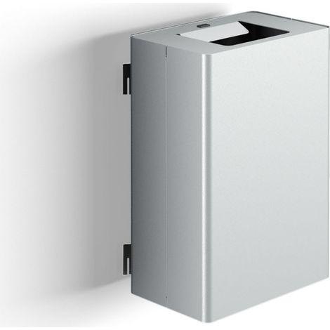 Pattumiera a Muro a 1 Scomparto da 35 L 39x25x56 cm con Contenitore Interno in Acciaio Verniciato Grigio