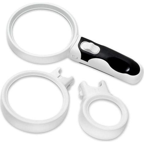 Loupe ALOVEZ 3 en 1 - 3 Grossissements 2,5X , 5X, 162X - Lumières LED (1/4)