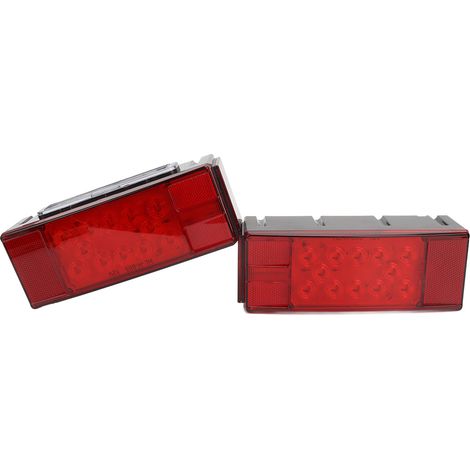 Feux de remorque LED 12V étanches submersibles, 2 pièces, lampe arrière rectangulaire pour caravane bateau camping-car (1/5)