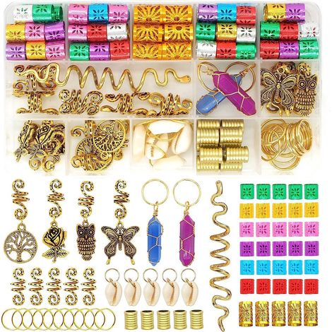 Kit 125 pièces accessoires cheveux en aluminium, lot coiffure avec feuilles métalliques, coloris assortis, pour salon ou usage personnel (1/5)