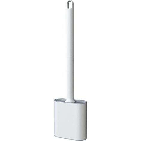 White Silicone Toilet Brush Holder, Non-Drip, Antibacterial, Ventilated Toilet Brush, Quick Drying, Odorless, Wall/Floor Mounted Toilet Brush, Bathroom and Toilet (1/5)