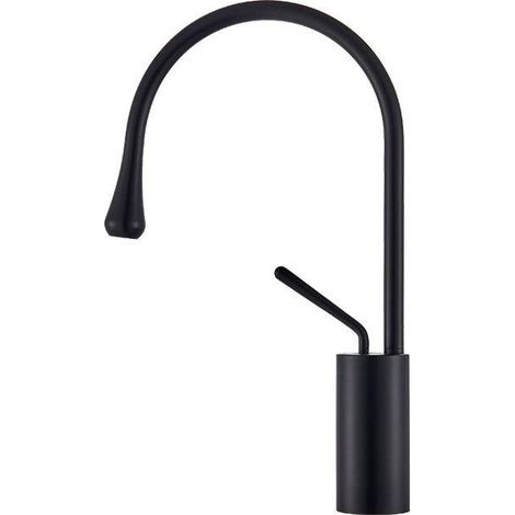 Grifo lavabo giratorio monomando CALGARY 38 negro mate