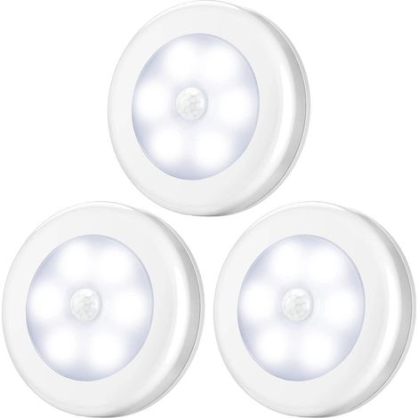 Lampe à détecteur de mouvement, veilleuse LED à piles, éclairage d'escalier et de placard, éclairage sous meuble, baguette lumineuse, utilisable partout dans la maison, cuisine, couloir (1/2)
