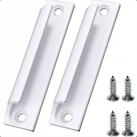 (Weiß) Set mit 2 Griffen aus Aluminiumlegierung für Schiebetüren, Balkontüren, Schränke und Schubladen sowie Fenster (1/4)