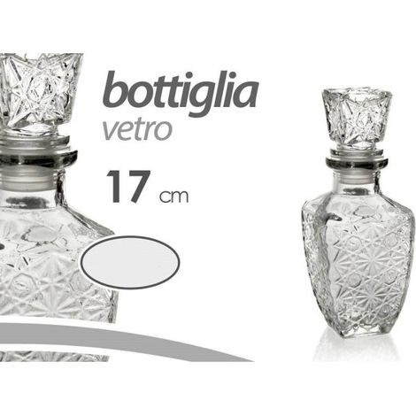 6PCS WHISKY BOTELLA DE LICOR DE VIDRIO TAPÓN HERMÉTICO 250ML 17CM 773099 (1/2)