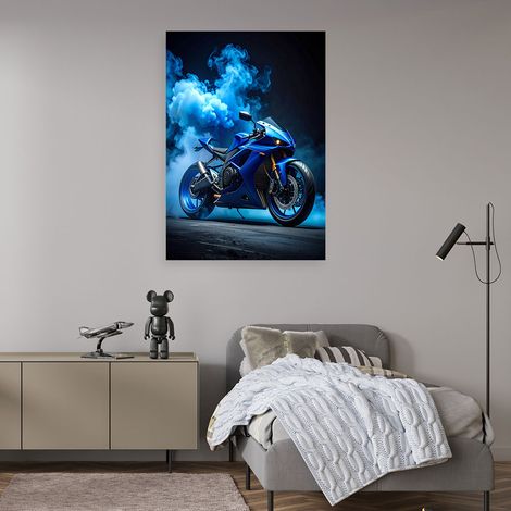 Wandbild Blaues Sportmotorrad 60x90 (1/4)