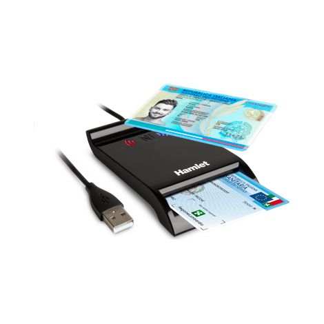 Hamlet HUSCR-NFC lecteur de cartes à puce Intérieure USB USB 2.0 Noir (1/3)