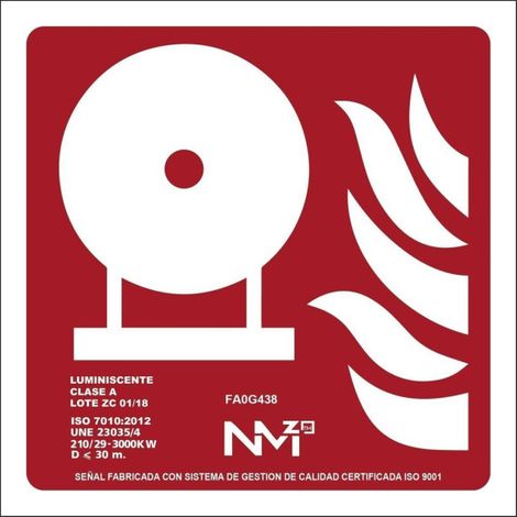Señal de extinción luminiscentes control inalámbrico FRD03038 SEKURECO 420 x 420 mm CLASE B (PVC 0'7mm) (1/2)
