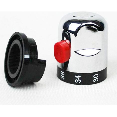 Poignée thermostatique pour baignoire/douche, 1 pièce de contrôle thermostatique de l'eau 30 ° C-42 °C Bouton de poignée thermostatique pour 24 dents / 9,5 mm (1/5)