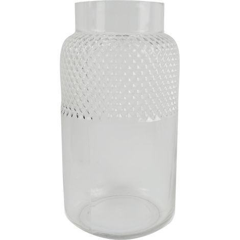 29cm Clear Glass Diamond Vase (1/4)