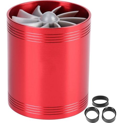 Turbocompresseur Double Ventilateur pour Prise d'Air Automobile - Rouge (1/5)