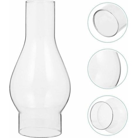 Abat-jour en Verre Transparent pour Lampe à Huile, Cheminée en Verre de Lampe à Pétrole, Abat-jour pour Lampe Kérosène, Accessoires Remplaçables (Size : Small) (1/4)