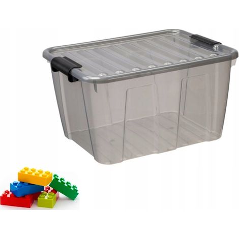 Boîte de rangement plast-team home box 15l empilable transparente (1/5)