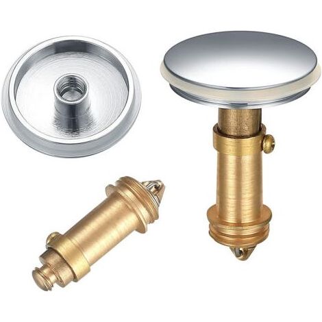 Stück Druckknopf-Spülbeckenstöpsel, Badezimmer-Abflussstöpsel, 38 mm Klick-Klack-Stöpsel, massive verchromte Messing-Druckknopfstöpsel (1/5)