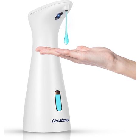 Distributeur de savon automatique avec 4 niveaux réglables, distributeur de savon liquide électrique, étanche IPX6, à piles, pour salle de bain, cuisine (1/5)