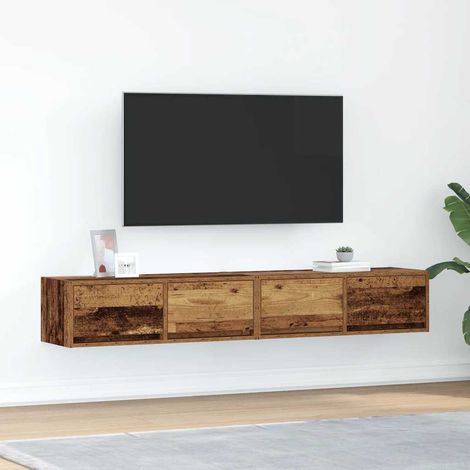 TV-Schränke 2 Stk. Altholz-Optik 80x31x25,5 cm Holzwerkstoff (1/5)