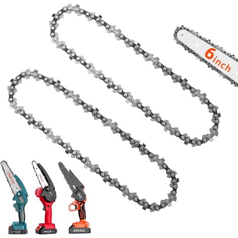 Lot de 2 mini chaînes de tronçonneuse de 15,2 cm pour tronçonneuse électrique portable sans fil de 15,2 cm