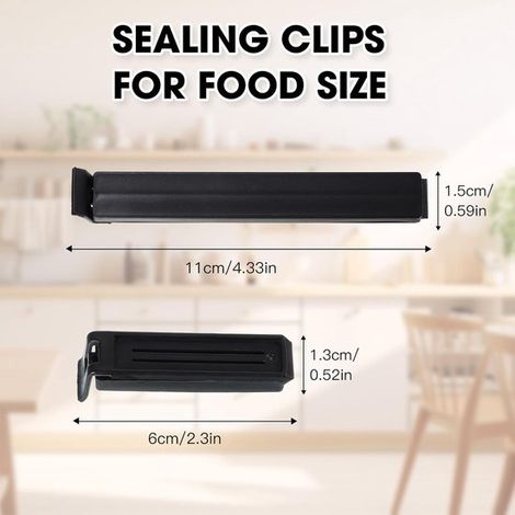 30 clip di chiusura riutilizzabili per sacchetti - nere - 6 e 11 cm (1/4)