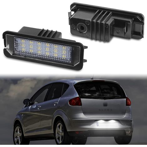 LED License Plate Light, 2 Pieces LED License Plate Light with Canbus for VW Golf 4 Golf 5 Golf 6 Golf 7 Lupo Polo 9N SEAT Altea XL Ibiza Leon 2/3 Porsche Boxter 987 (1/5)