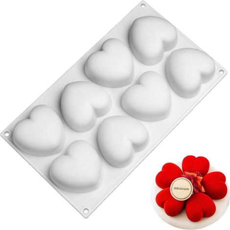MINKUROW Stampo Per Torta In Silicone Stampo In Silicone Antiaderente A Forma Di Cuore Per Gelato Mousse Al Cioccolato Dessert Muffin Sapone Resina, Stampi In Silicone Per Feste, Decorazione Di Torte (1/3)