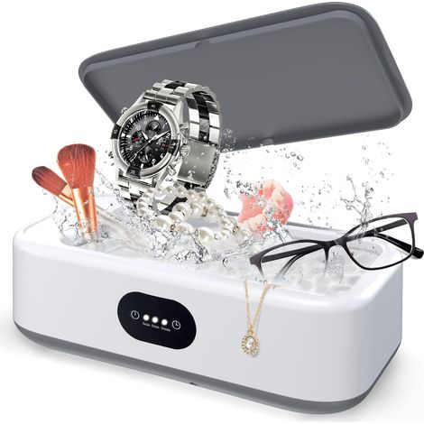 Ultrasonic Cleaner, 640ml 49000HZ Ultrasonic Tank, 40W Ultrasonic Jewelry Cleaner, Ultrasonic Cleaner with 3 Time Settings for Cleaning Jewelry Glasses Watches Dentures (1/5)
