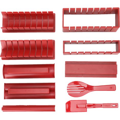 DIY-Sushi-Set aus rotem Kunststoff – Reisform für japanische Rollen – Küchenzubehör (1/5)