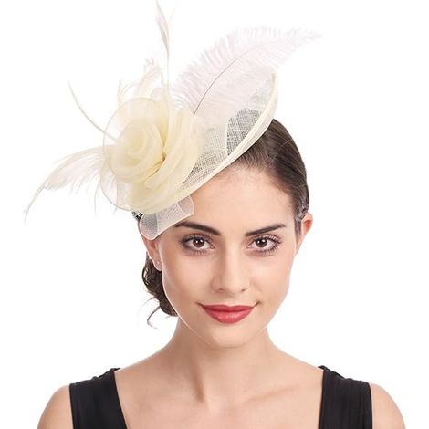 pièce Ornement de cheveux de mariée en plumes - Blanc cassé