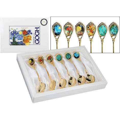 Cucharillas de té Carmani, chapadas en oro - Vincent van Gogh (juego de 6 piezas) (1/5)