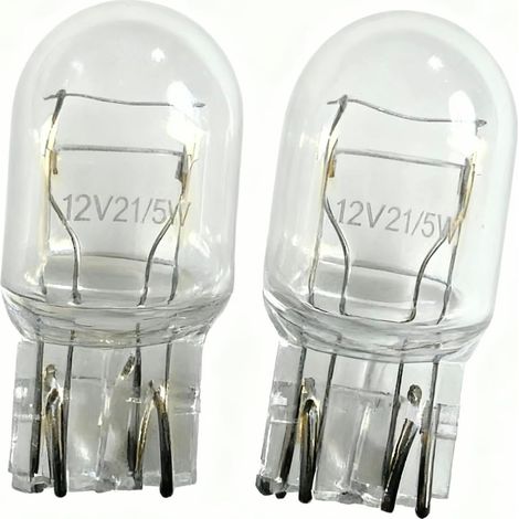 2x 12V 21/5W Dual Filament Brake & Tail Lights – Clear Stop Lamps for Car, Van, Motorcycle  Replacement Twin Pack  Long Life Rear Stop Indicator