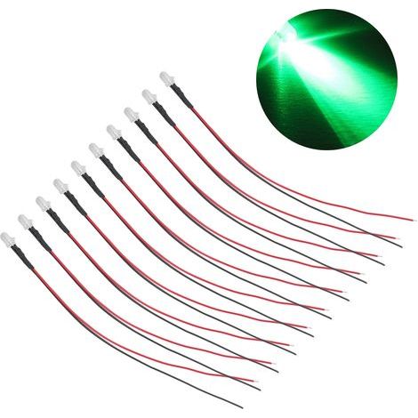 10 pcs 5mm LED lights, pre-wired electronic lights for decoration, 5-12V, green (1/5)