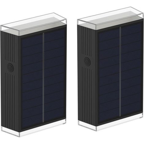 Apliques solares de pared para exteriores, impermeables, con sensor automático, para jardín/terraza, 2 unidades (1/5)