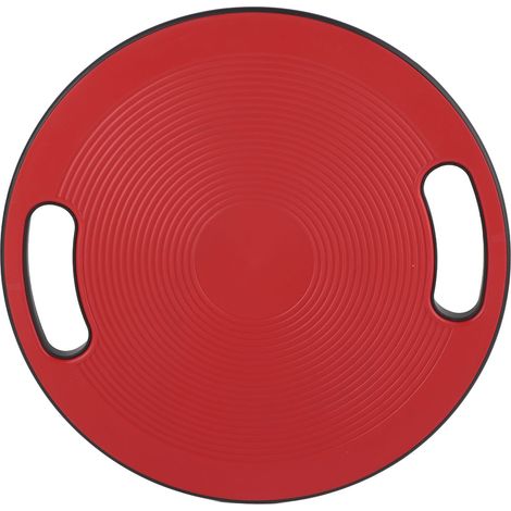 Planche d'équilibre oscillante ronde 40x10cm rouge avec poignées pour fitness et physiothérapie (1/5)