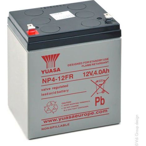 Yuasa - Batterie plomb AGM YUASA NP4-12FR 12V 4Ah F4.8