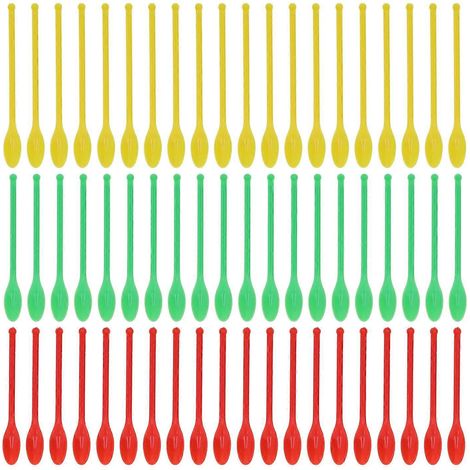 20er-Set Laborlöffel, doppelseitig, aus Kunststoff, grün, rot, gelb, Messwerkzeug