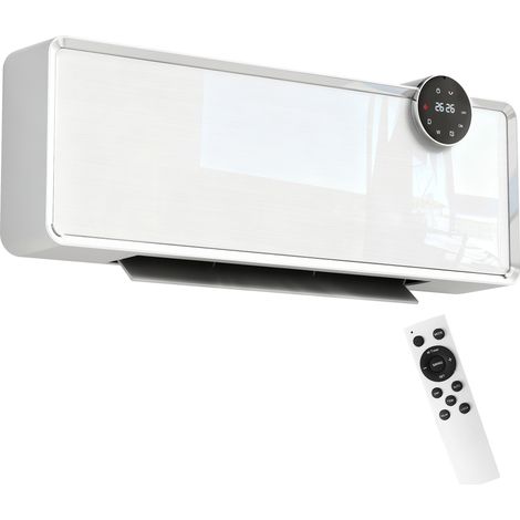 Stufa Elettrica Ceramica PTC 2000W a Parete con 3 Modalità Riscaldamento Regolabile Timer e Telecomando Bianco (1/5)