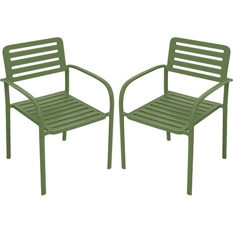 Poltrona da giardino impilabili in metallo - Verde - Lotto di 2 - NILY di MYLIA (1/5)