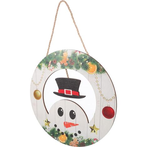 Panneau Décoratif à Suspendre de Noël Plaque Bois Festive pour Porte Décoration Suspendue Murale pour Intérieur (1/5)