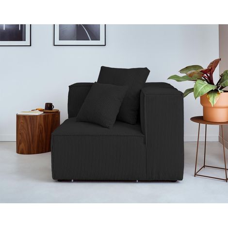Colombine – beidseitig montierbares sitzelement – aus cord - schwarz (1/5)