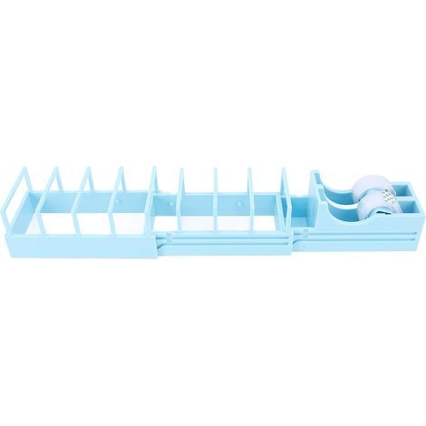 Distributeur de ruban adhésif, support Portable pliable en plastique bleu avec 2 pièces pour l'emballage des fournitures (1/5)