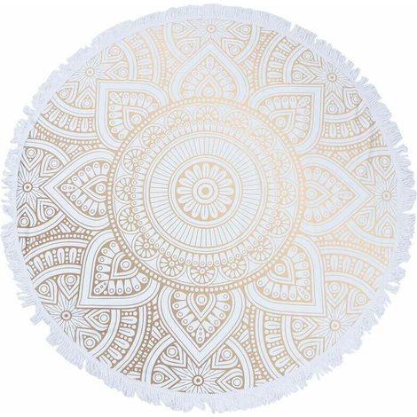 Serviette de plage ronde à séchage rapide, serviette de plage Mandala modèle abstrait, tapis de yoga, serviette de douche, serviette de bain